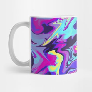 Vibrant Vaporwave Marble - Digital Paint Spill Mug